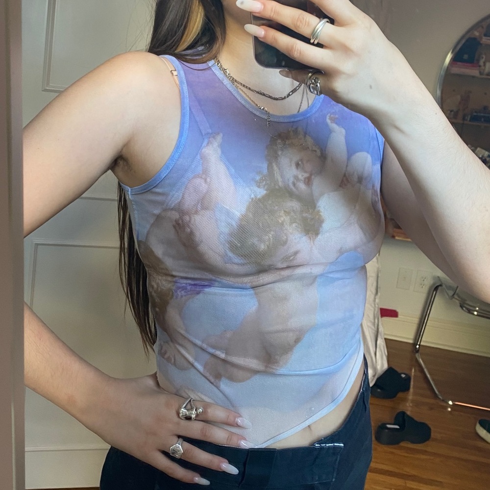 Mesh renaissance cherub angel tank